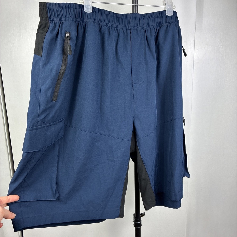 Baleaf Men's Cycling Shorts 2XL Padded Lined Elastic Waist Blue 4 Pockets